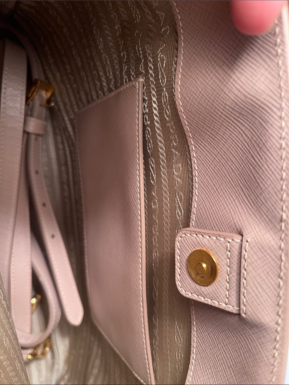 Prada Galleria Nude Saffiano Leather Double-Handle Satchel with Strap - Picture 4 of 15